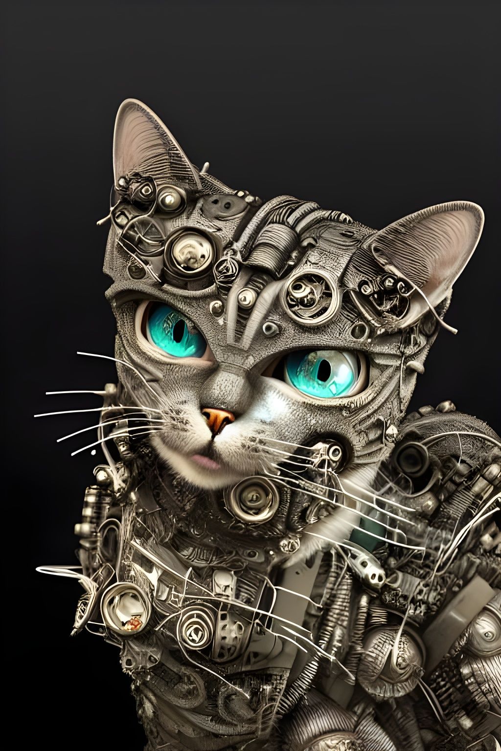 Post-Apocalyptic Cybernetic Cat: Eldritch Robot Art