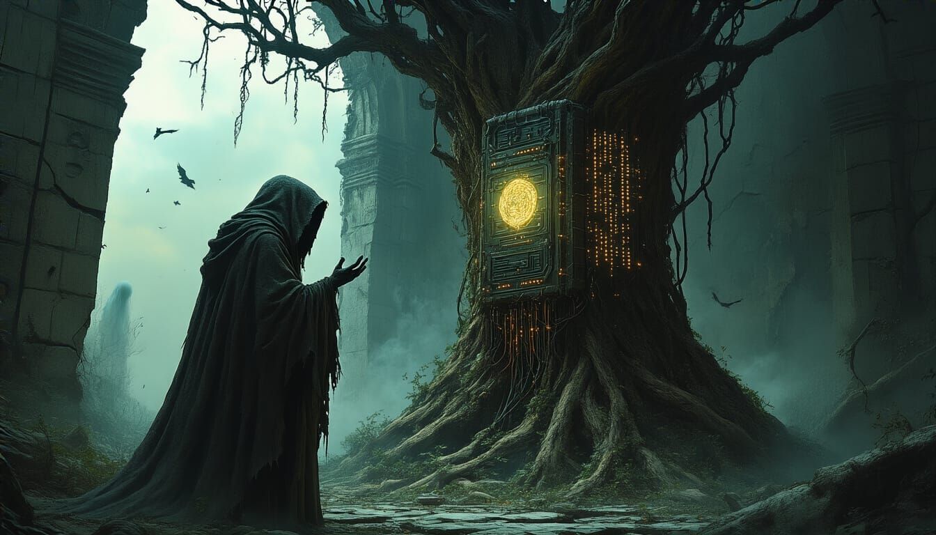 Blind Seer Whispers Code in Dieselpunk Temple