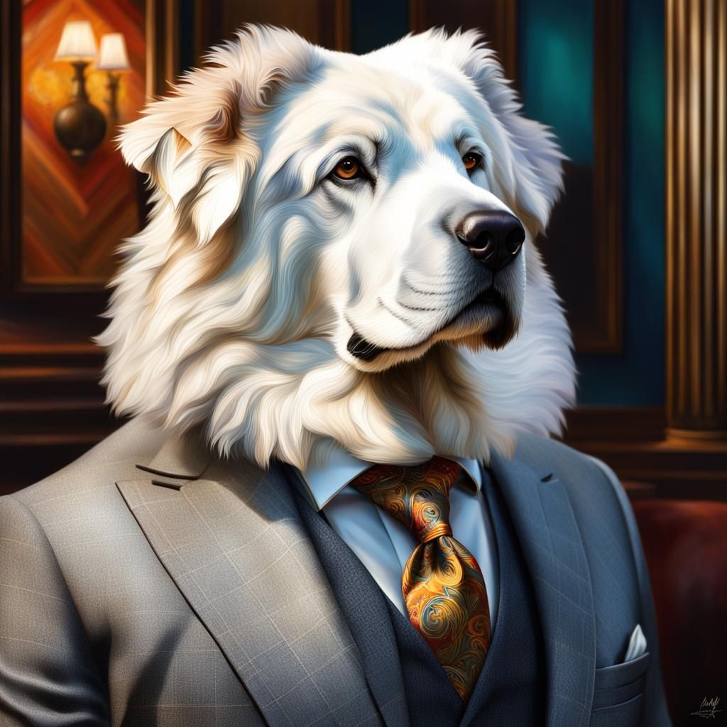Pyrenean Mountain Dog CEO in 1920s Style