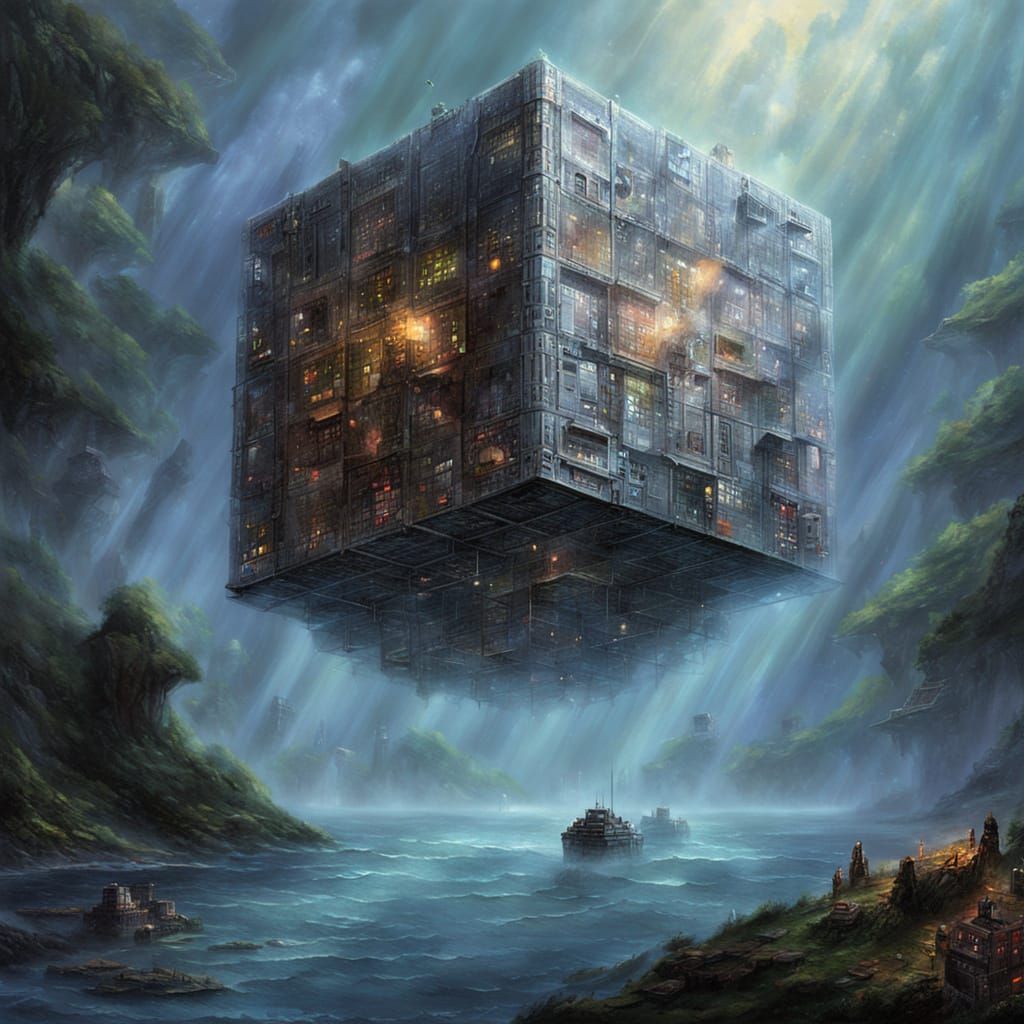 Borg Cube Transformed into Ethereal Fantasy