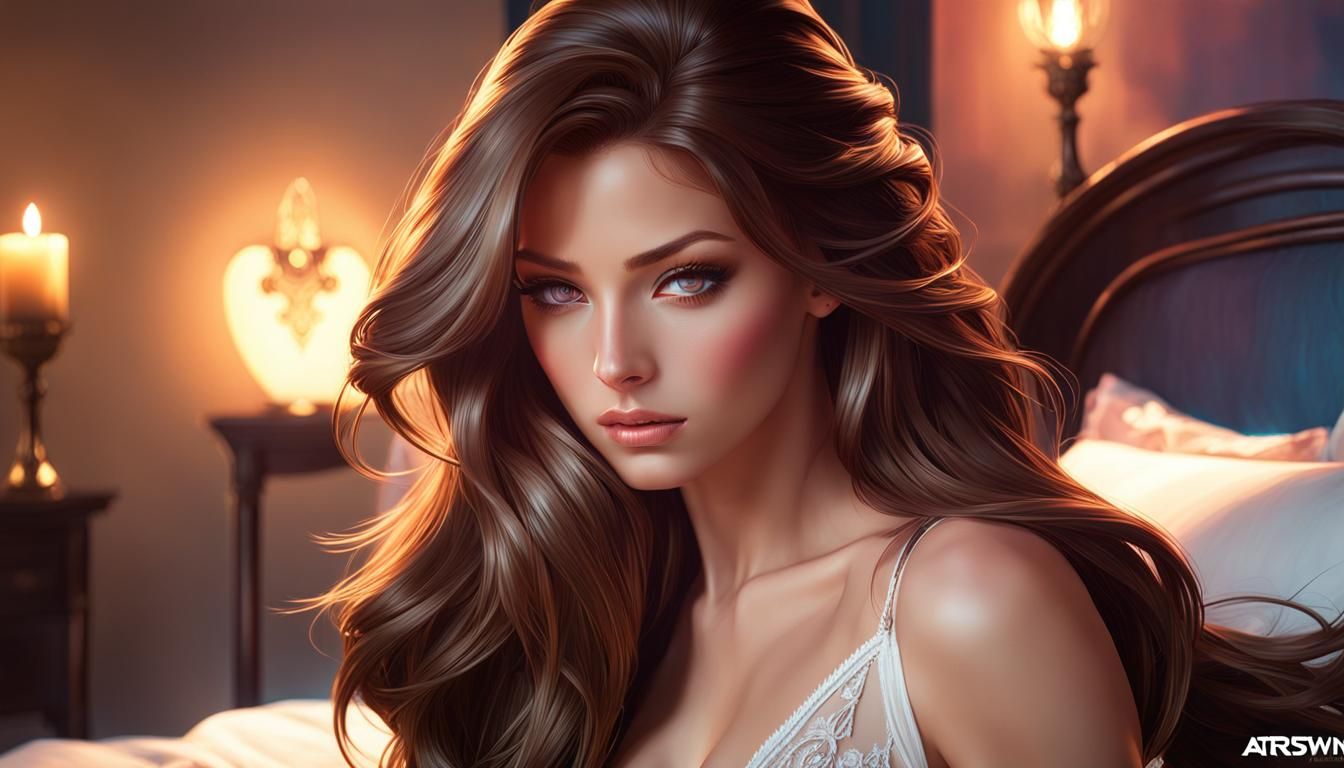 Passionate Model Portrait in Hyperdetailed Lighting