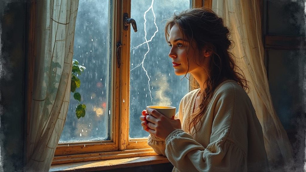 Cozy Morning Solace in Stormy Weather