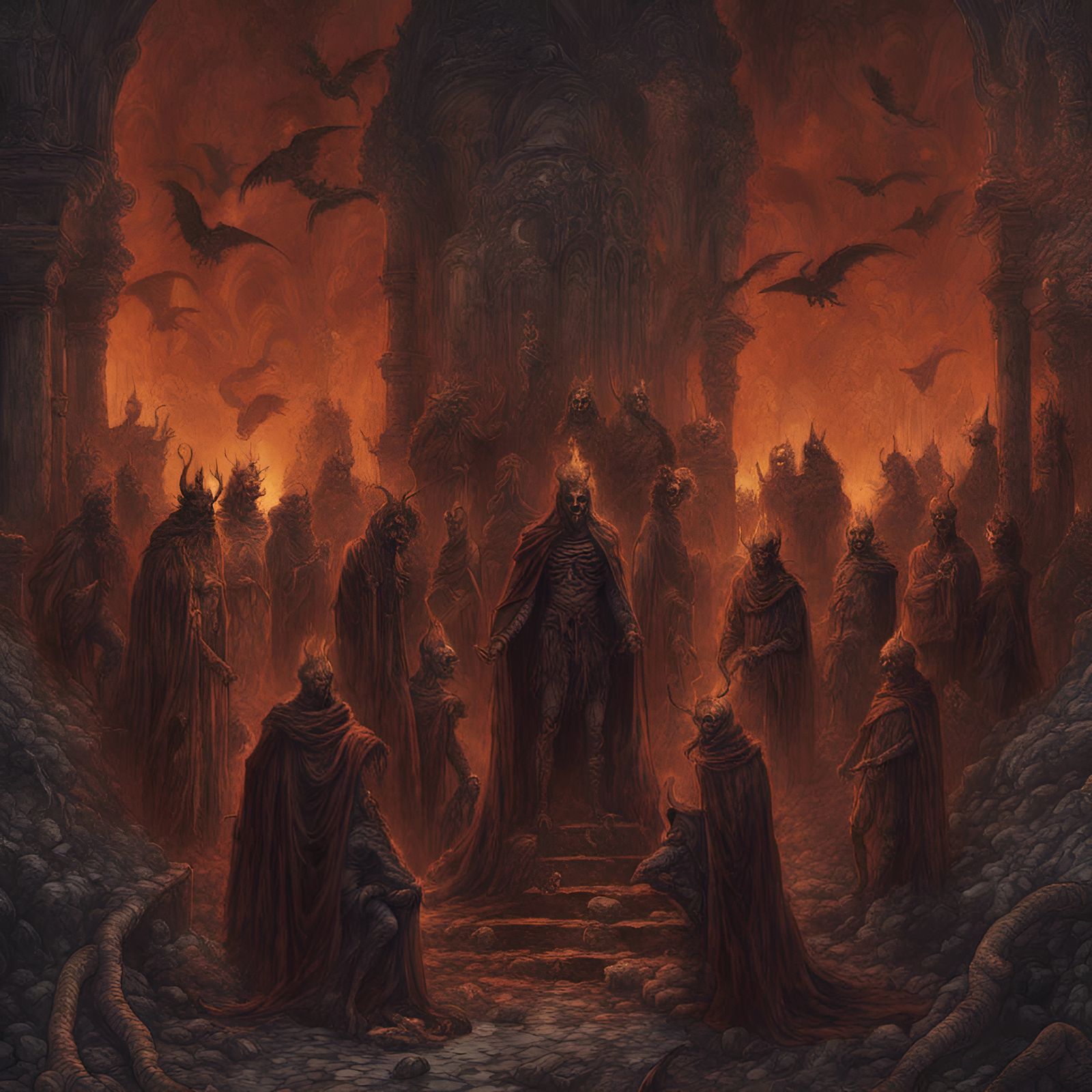 The Seven Princes of Hell: Eerie Digital Painting