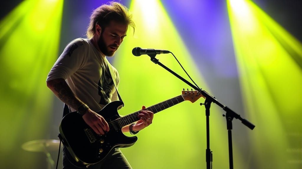 Ethereal Frontman Performs on a Futuristic Stage