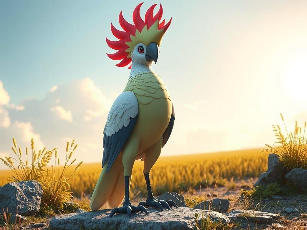 Cockatoo Pokemon in Nintendo Cell-Shading Style