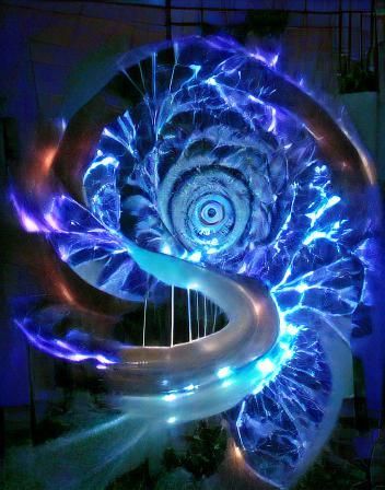 Interdimensional Spiral Portal with Electric Fractals