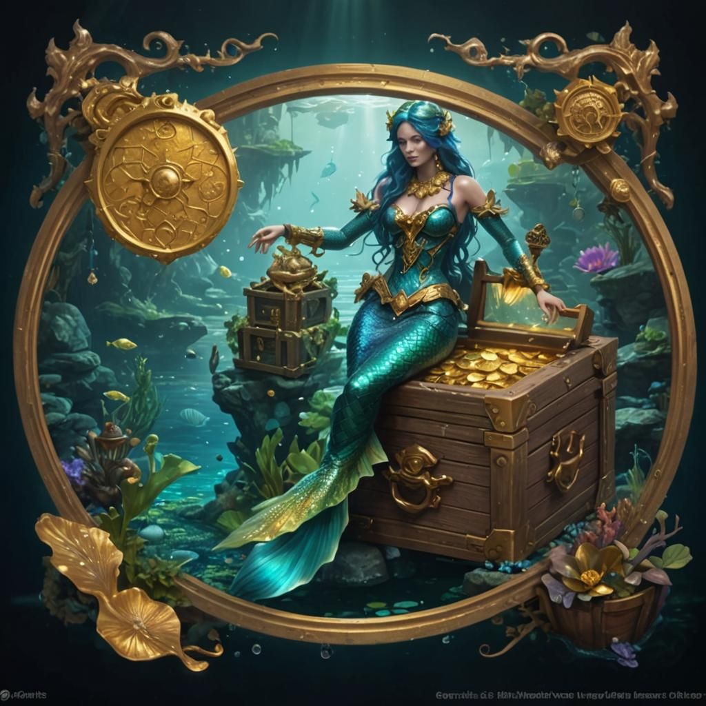 Mermaid  and treasure chest