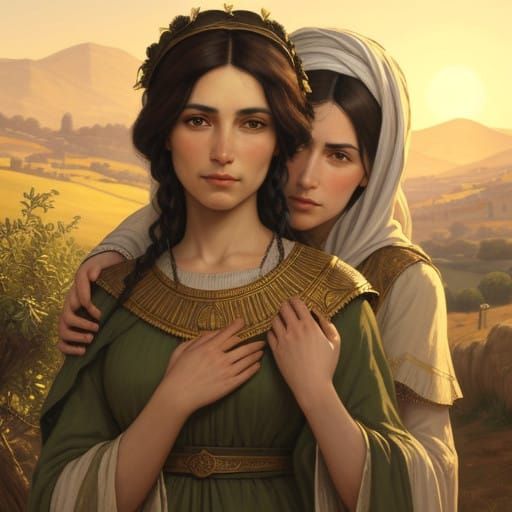 A Determined Woman of Ancient Hebrew Heritage in a Sun-Drenc...