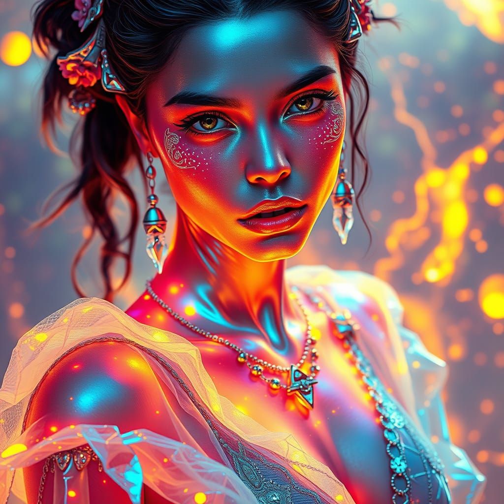 Mystical, Cosmic Goddess Unveils Vibrant, Bioluminescent For...