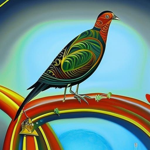 Partridge in Pear Tree: Surreal Fractal Art