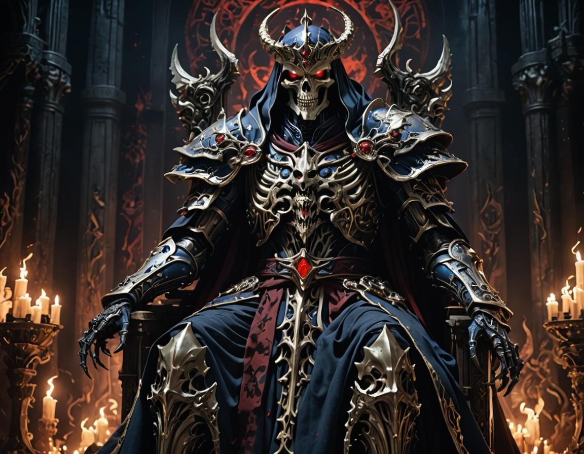 Ainz Ooal Gown in Dark Fantasy Anime Style