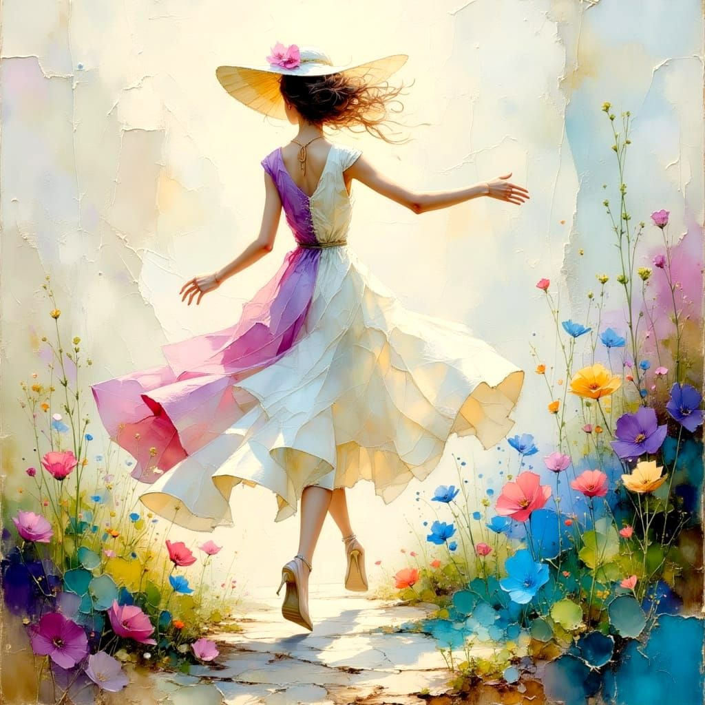 Abstract Metallic Design in Pastel Colors