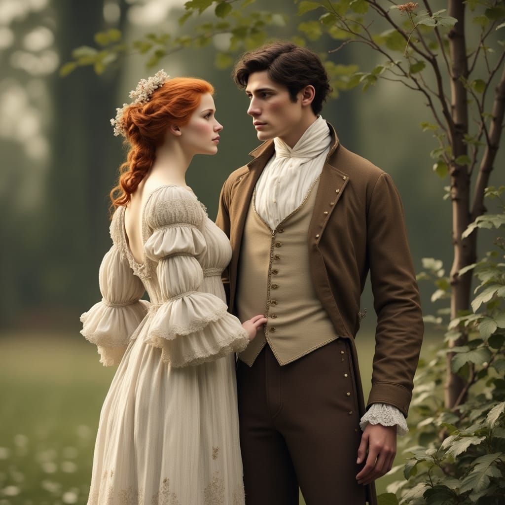 Regency Couple in Coaching Inn Yard