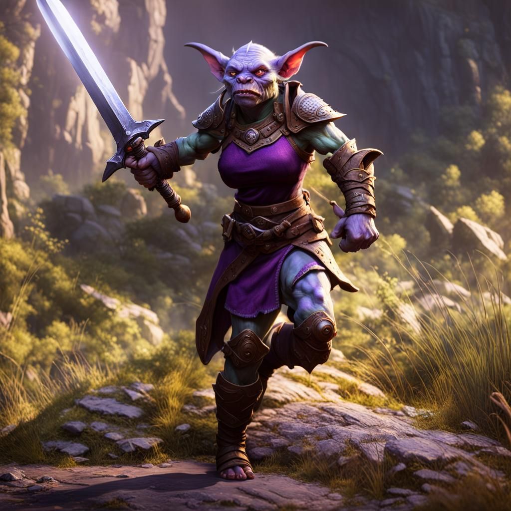 Goblin Warrior Ready for Battle: Dark Fantasy Art