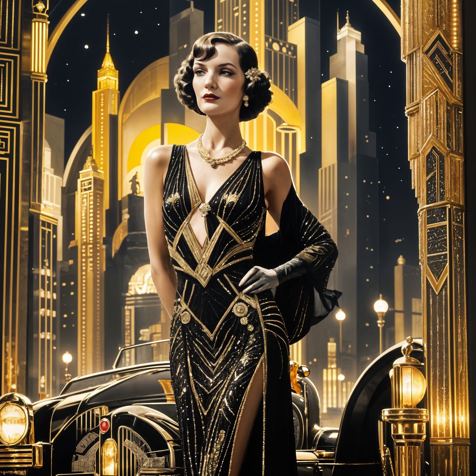 1930's Socialite in front of the Chrysler Building