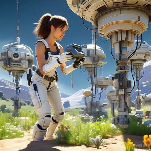 Faraway Colony Planet Farm Engineer in White Attire