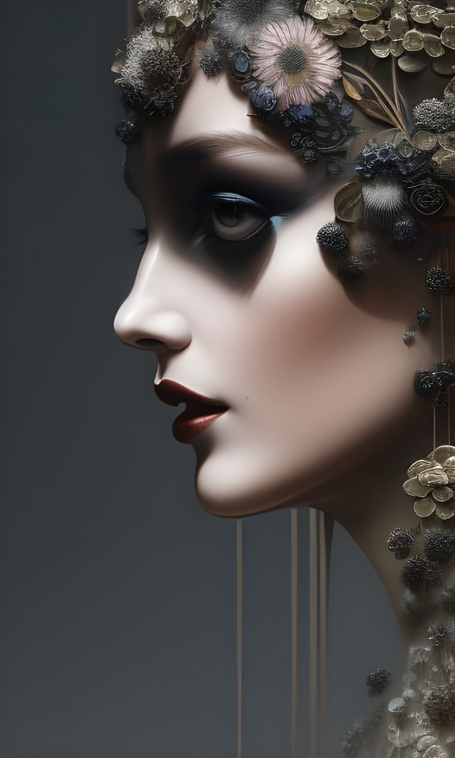 Girl Covered in Black Oil: Hyperdetailed Dark Fantasy Portra...