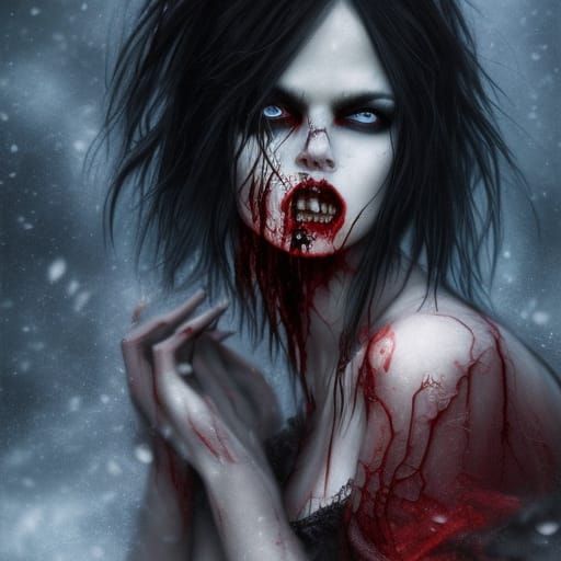 Gothic Zombie Woman in Fantasy Art Style