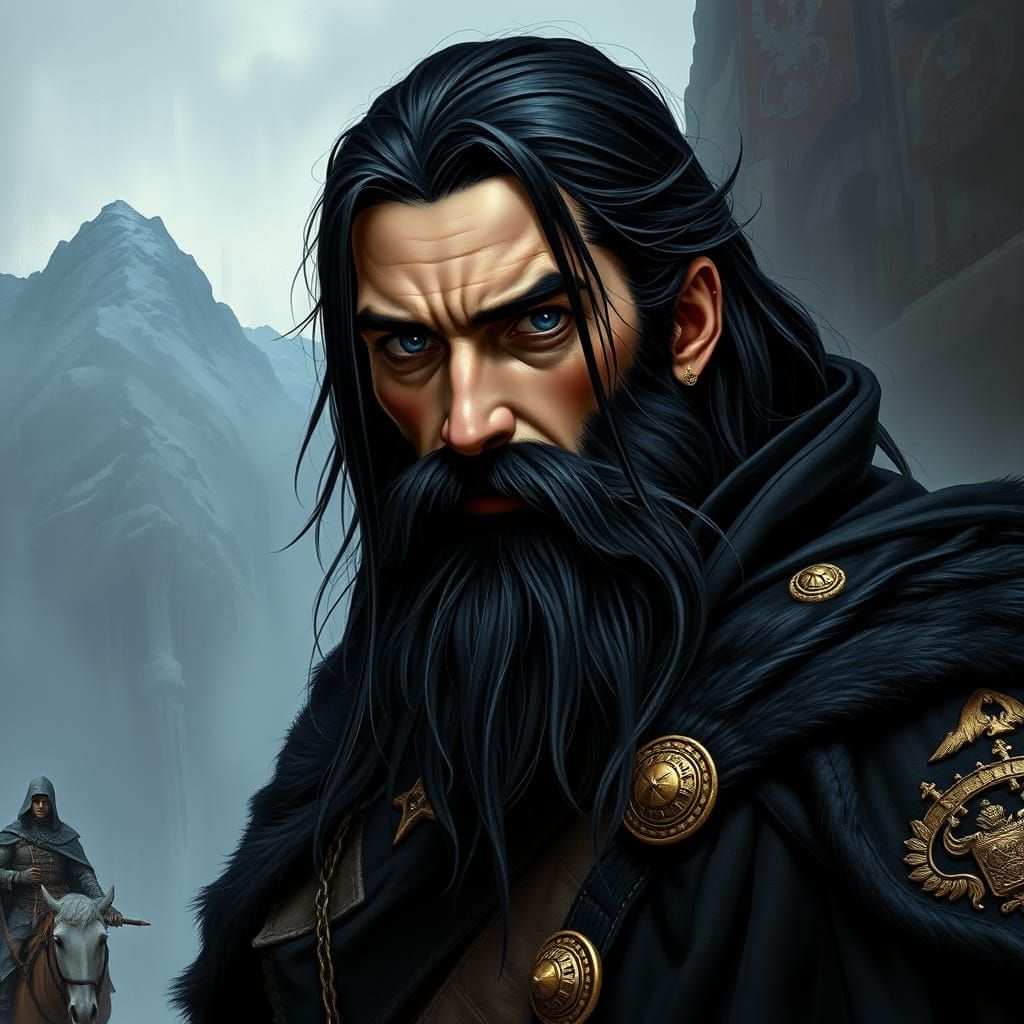 Noble Bandit King Portrait in Frazetta Style