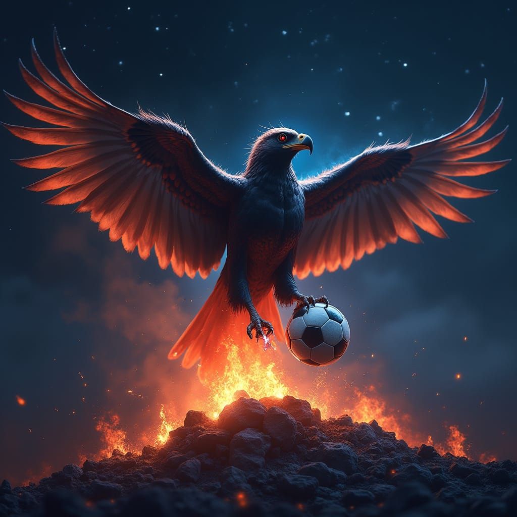 Night Hawk Rising: Neon Futuristic Art