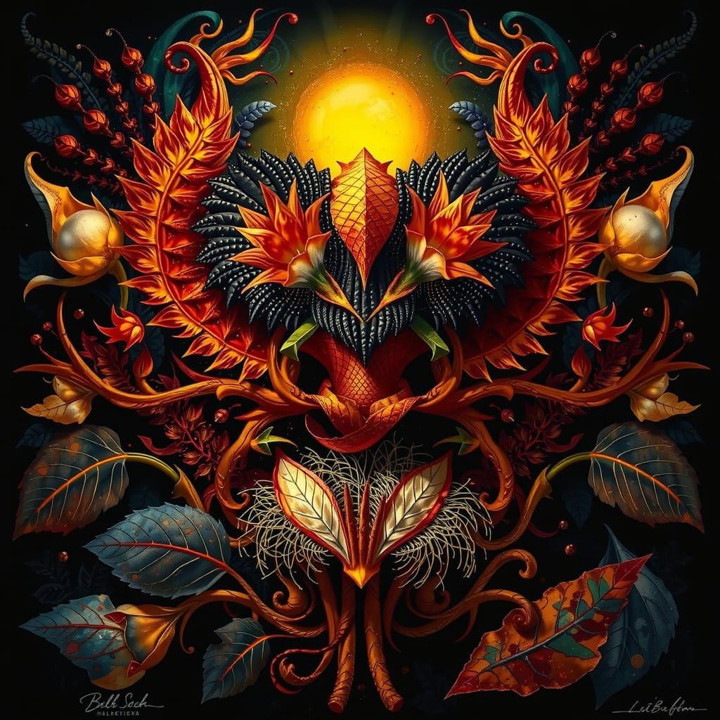 Fractured Flora: A Vibrant Botanical Tapestry