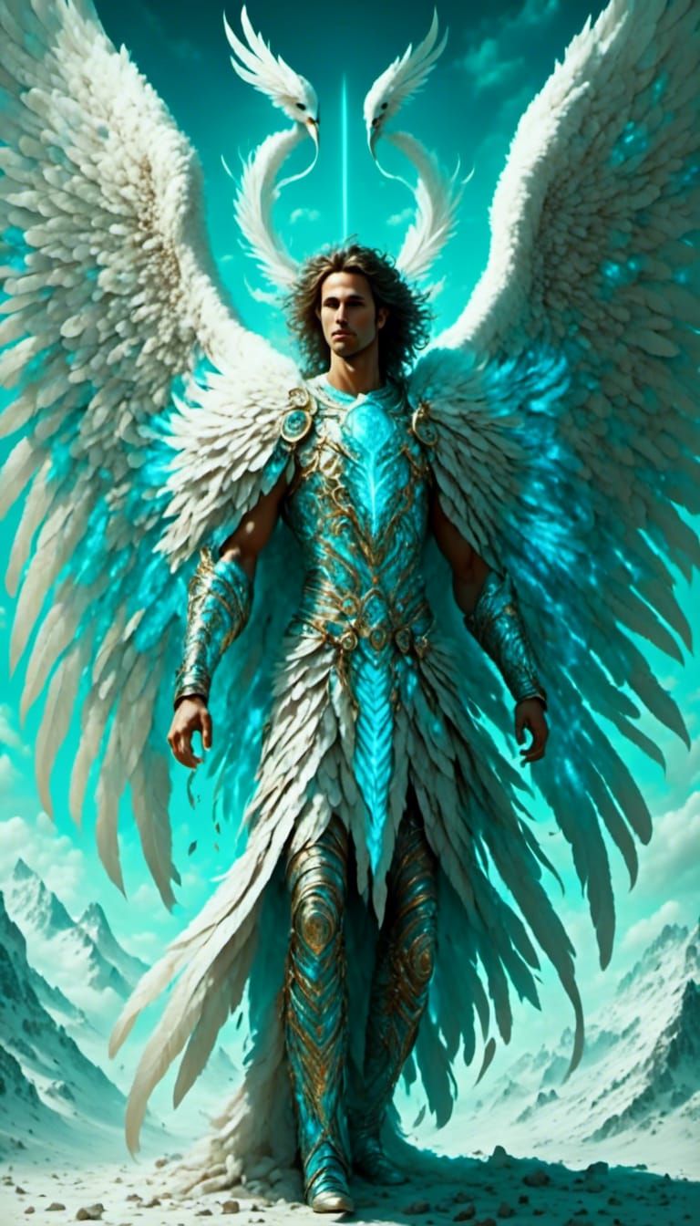 Man as Angel with Feathered Wings