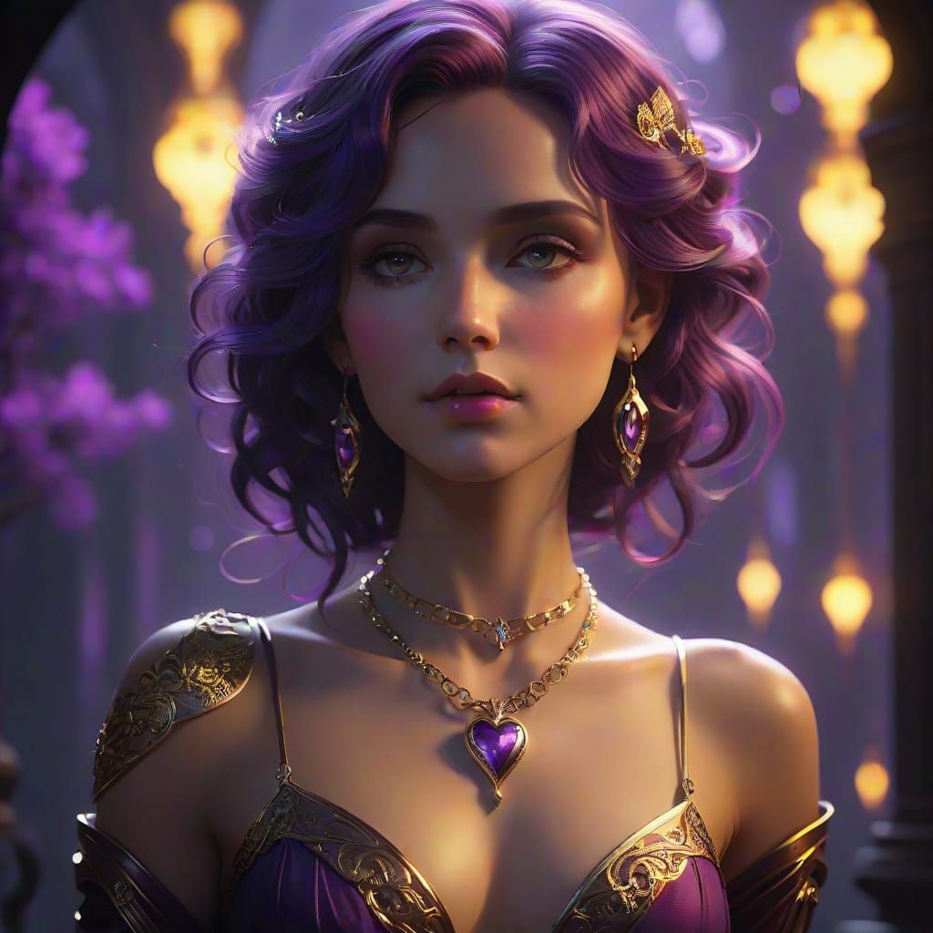 Ethereal Heart Necklace in Dark Fantasy Setting