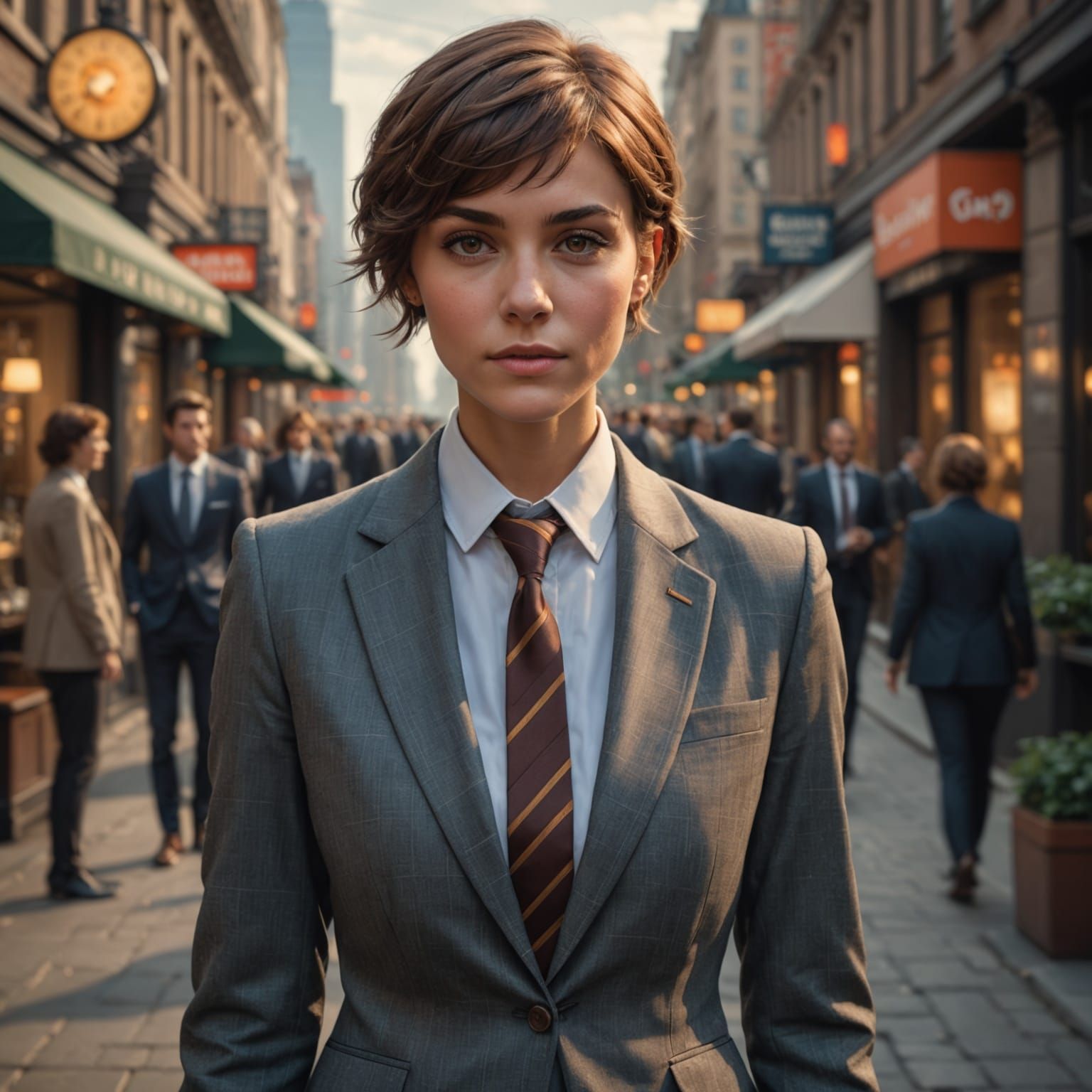 Hyperrealistic Business Portrait in Triadic Colors