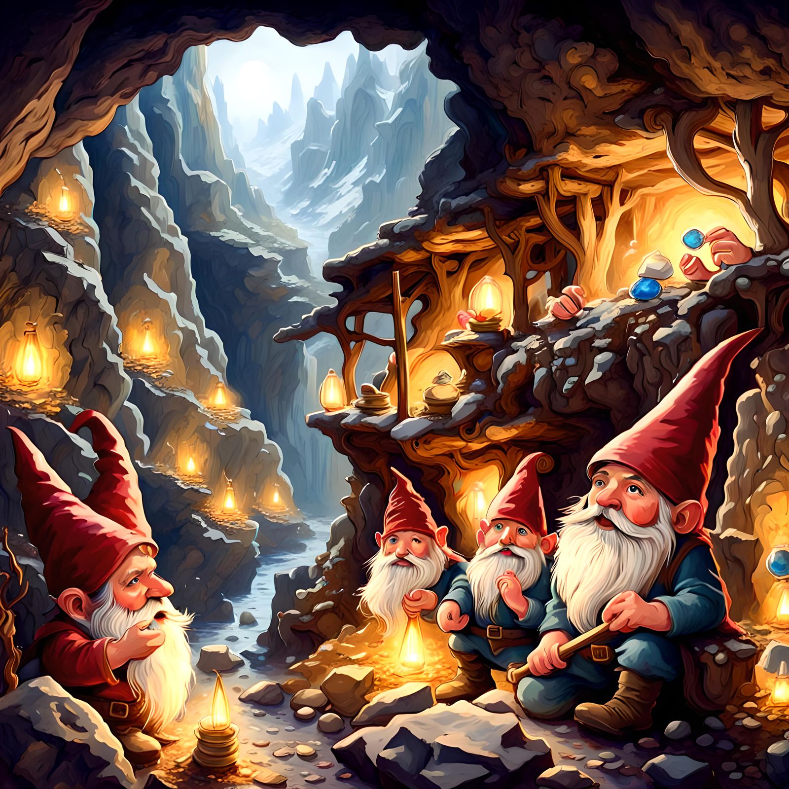 Gnomes in the style of late 19th early 20th century fantasy ...