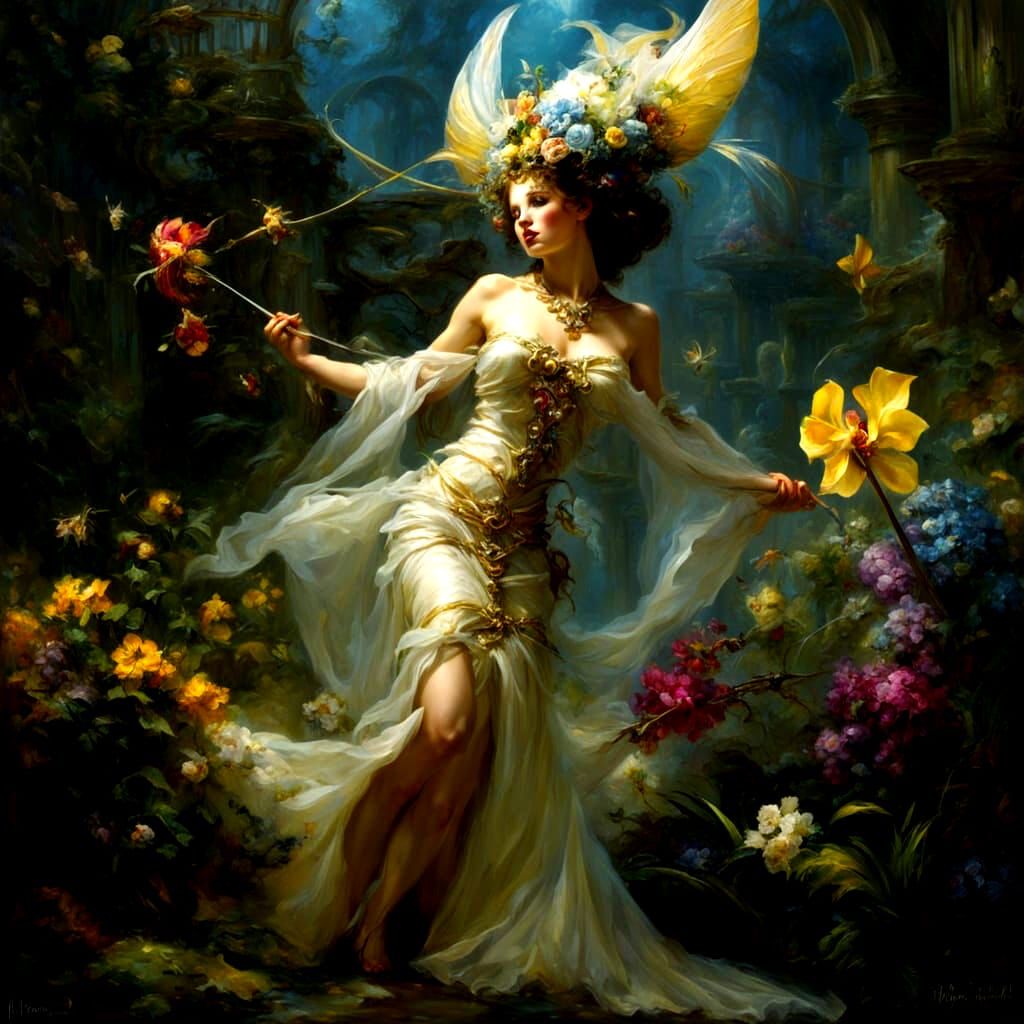 Alien banshee,  contrast, pino daeni, elegant fairy.  Gate, ...