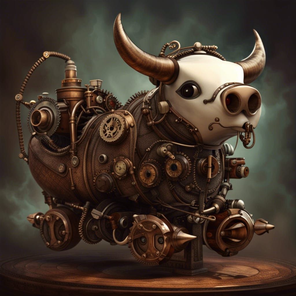 Steampunk Ghost on Airship in Floating City