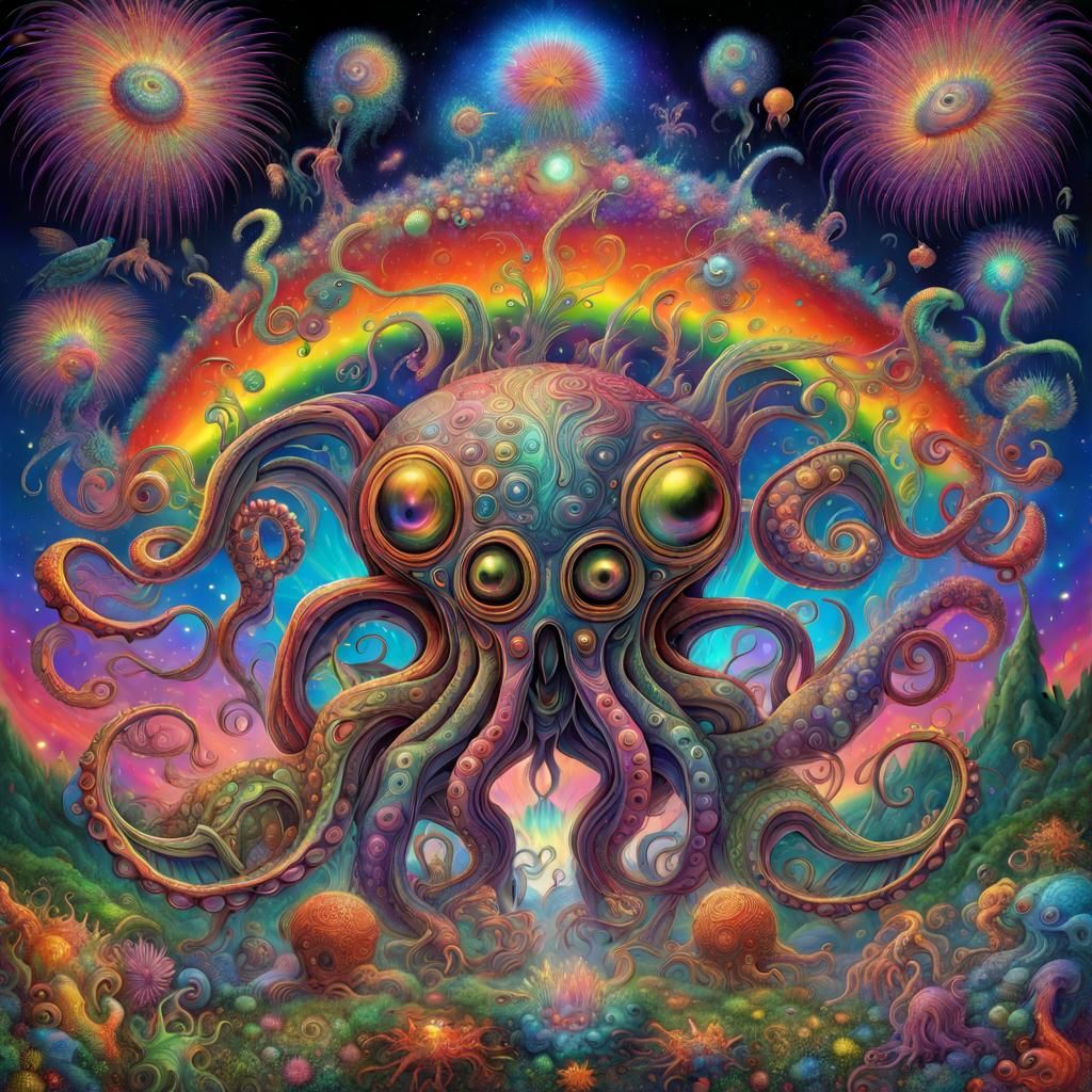 Cosmic Kraken Breathing: A Psychedelic AI Masterpiece