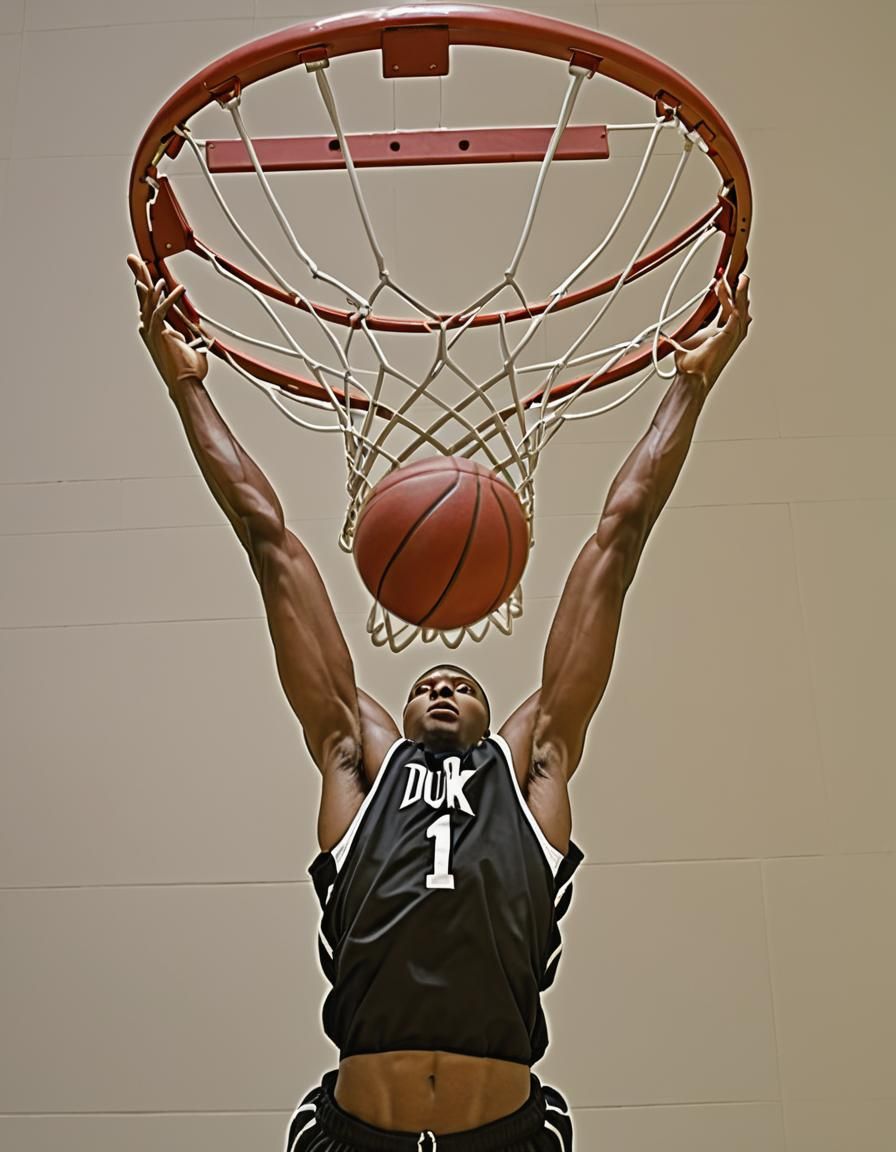 Basketball Player Dunking, Eye Contact
