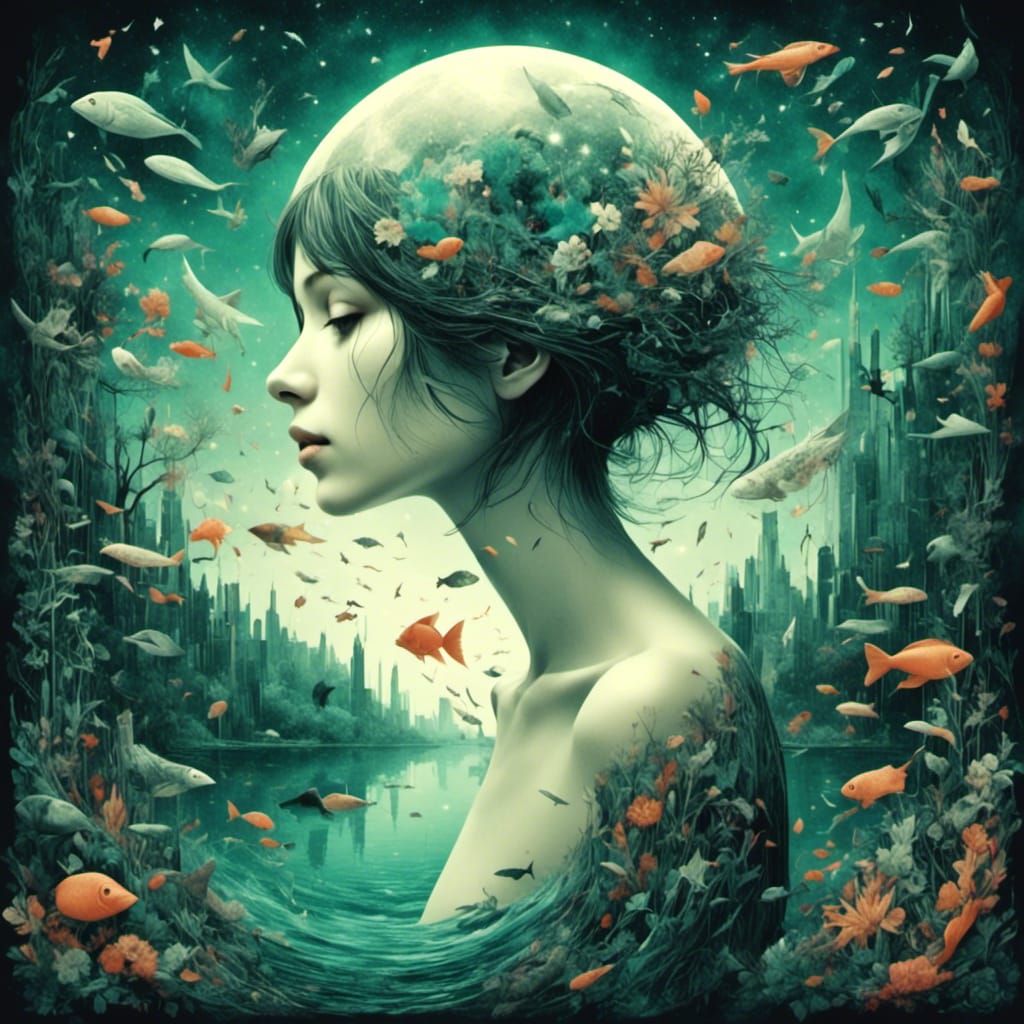 Surreal Upside Down Forest Sea Landscape