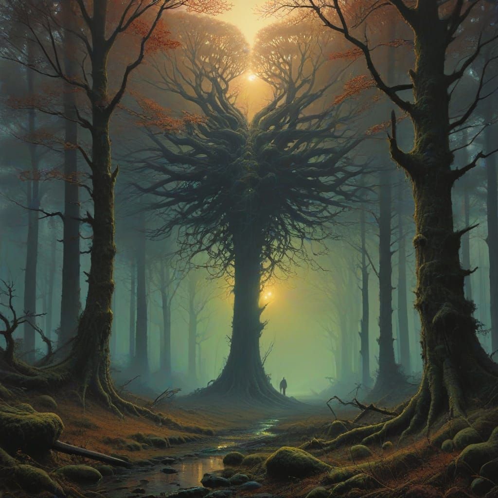 Ethereal Forest Cathedral in Vibrant Color