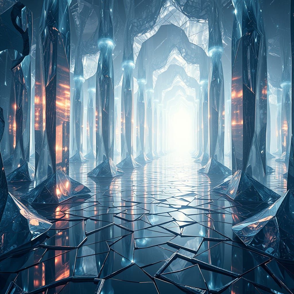 Ethereal Realm of Infinite Mirrors in Luminous 3D