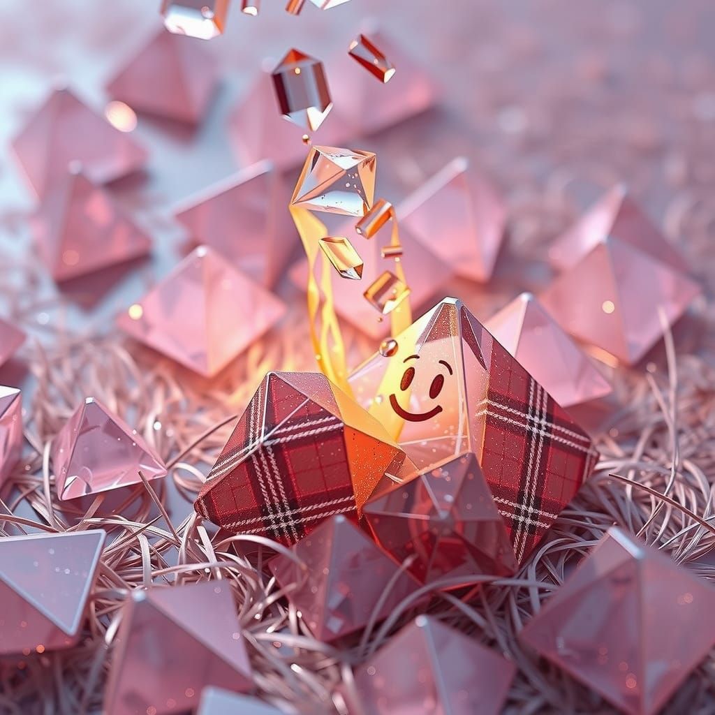 Shiny Pyramid Vomiting Smaller Pyramids in Grass