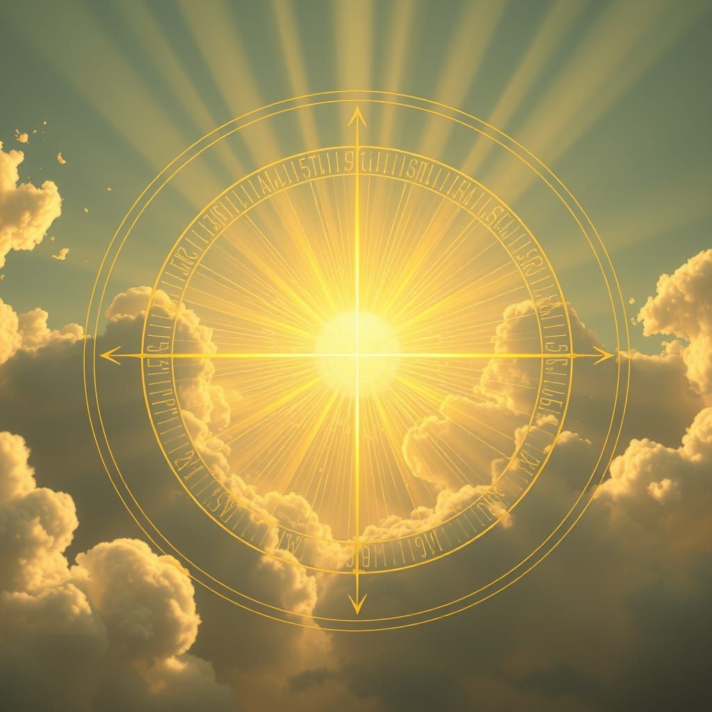 Elemental Circle with Flowing Lines and Divine Sunshine