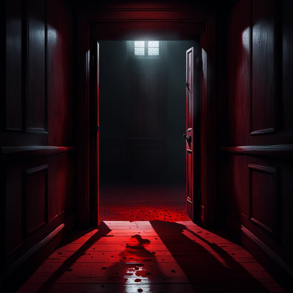 Ominous Dark Fantasy Doorway in Eerie Lighting