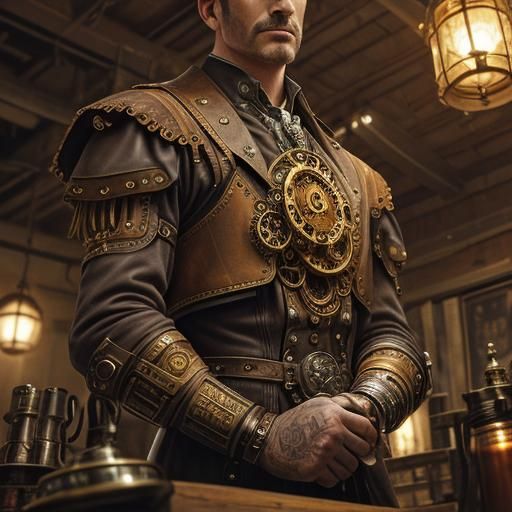 Steampunk Engine Meets Needlepoint in Victorian Workshop