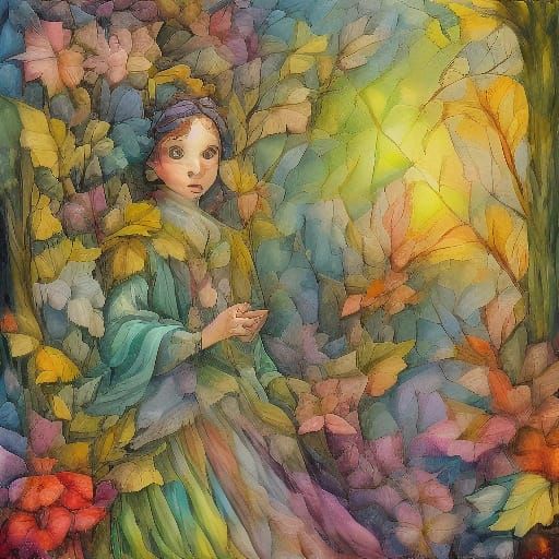 Enchanted Forest Meeting of Elves and Fairies