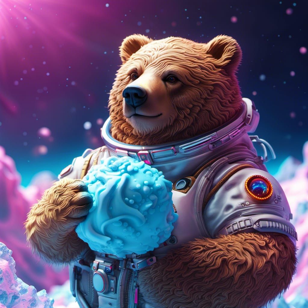 Bear Astronaut on Ice Cream Planet in ZBrush