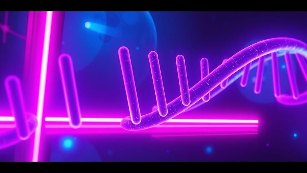 Retro-Futuristic DNA in Neon Synthwave