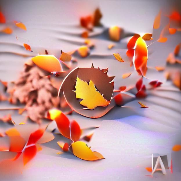 Abstract Autumn Leaves Composition