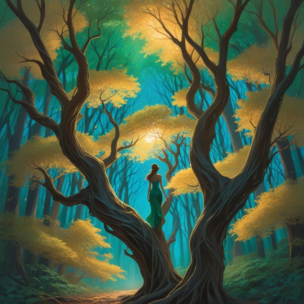 Ethereal Forest Cathedral at Dusk