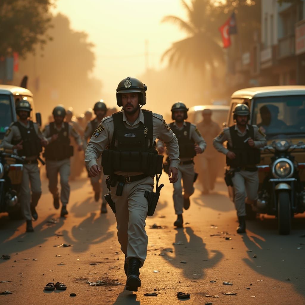 Intense Street Scene: Punjab Police Chase Protesters