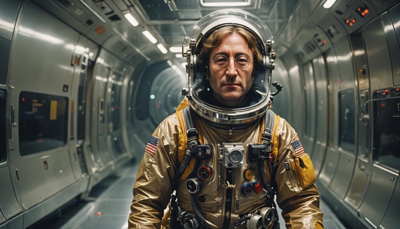 John Lennon in Spaceship Double Exposure Portrait