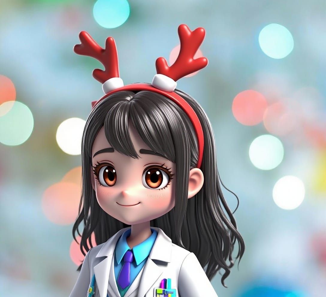 Cute Anime Doctor Offering Assistance In 3D Art