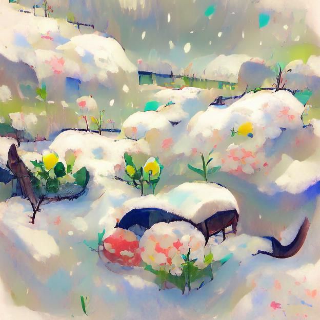Spring Snow Landscape
