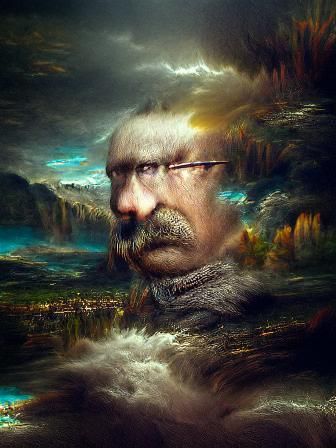 Menacing Portrait of Angry Man in Bierstadt Style